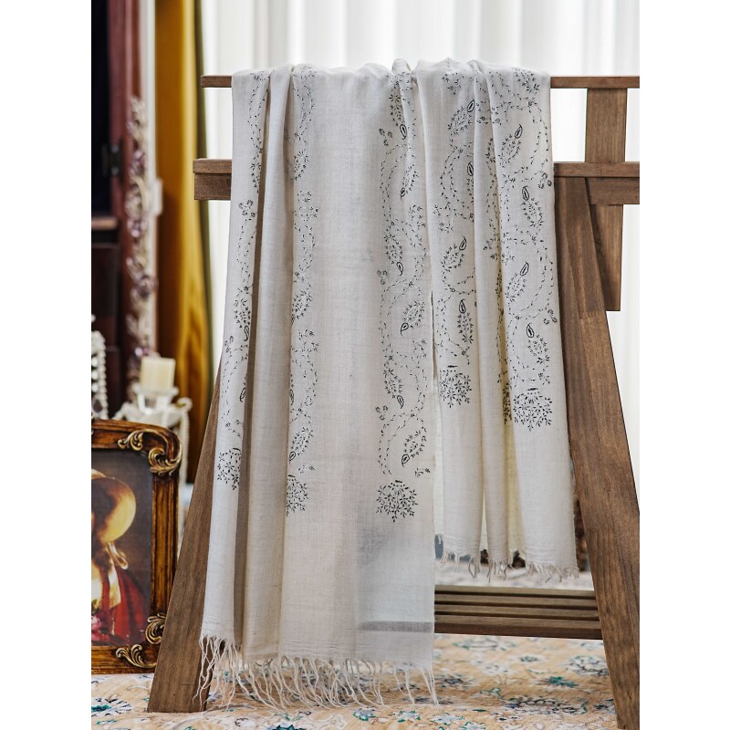 克什米尔pashmina披肩围巾刺绣   100*200 60054-24