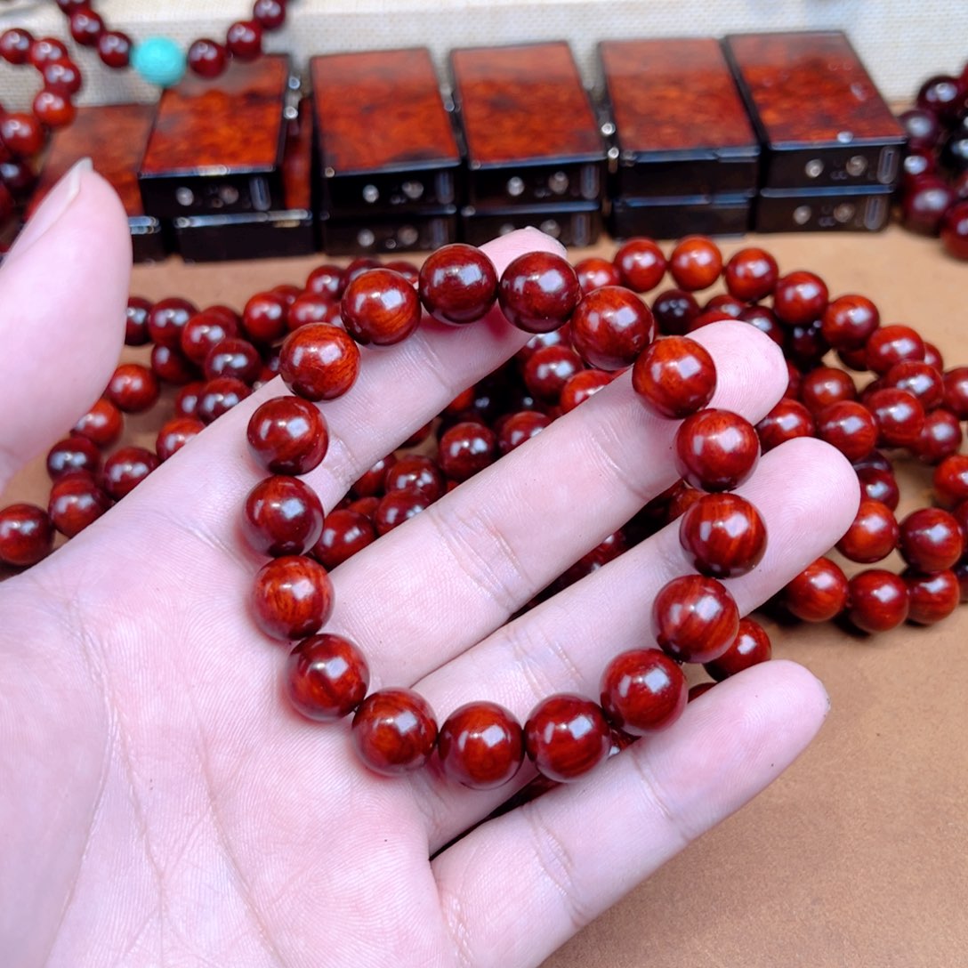 小叶紫檀手串/手链12泥料鳞底金星