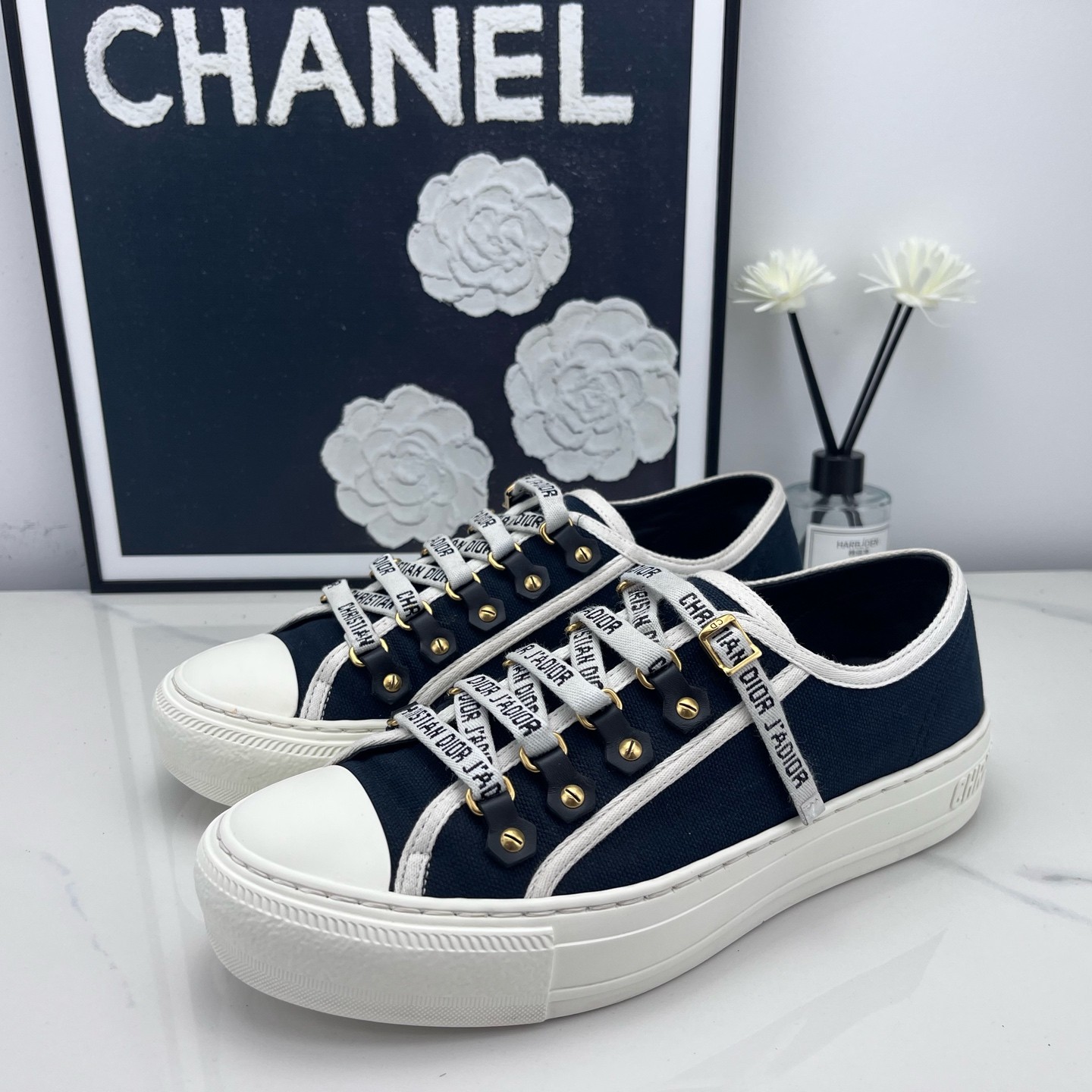 99新 DIOR/迪奥 Dior walk 黑白板鞋 36码/jm01302