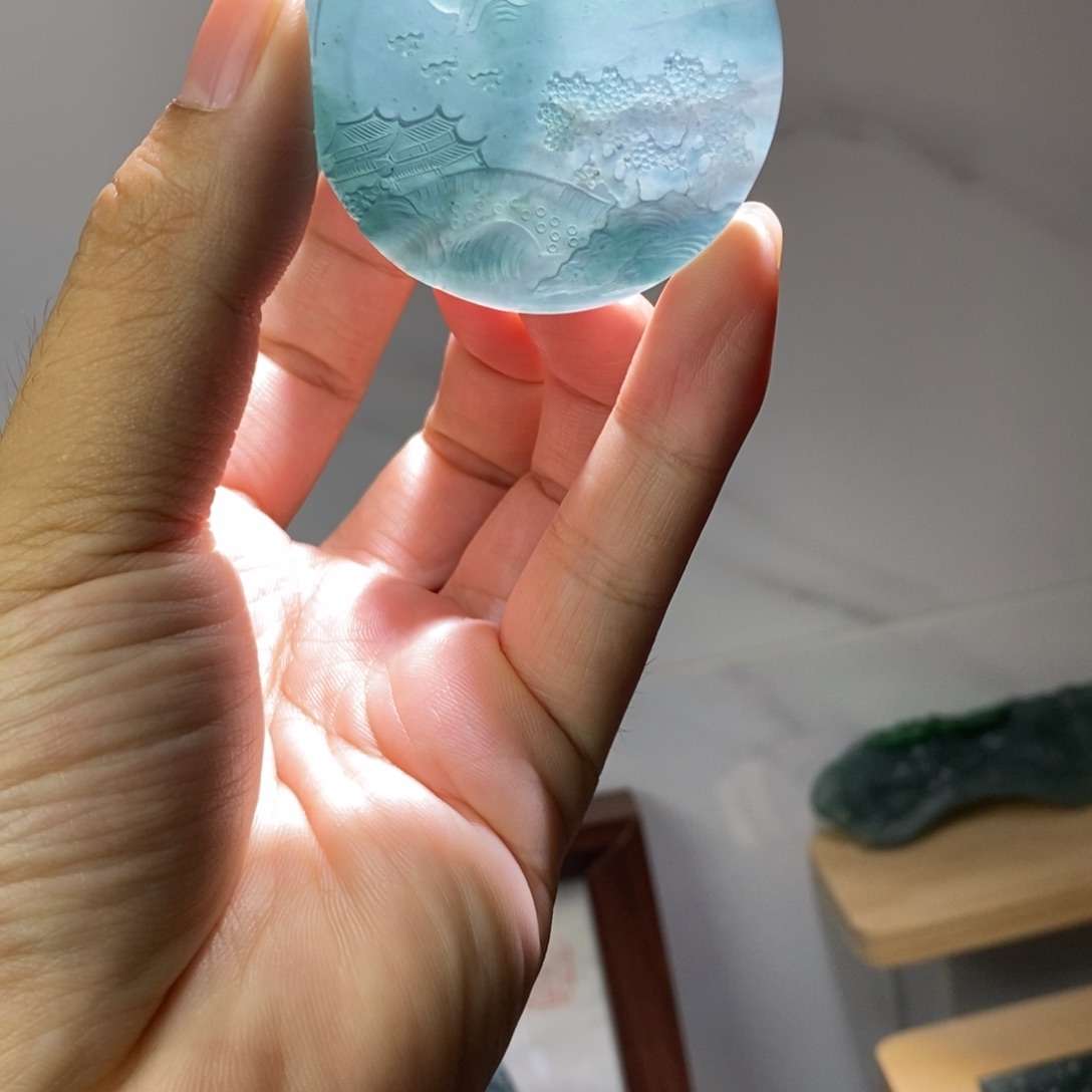 定制翡翠未镶嵌山水