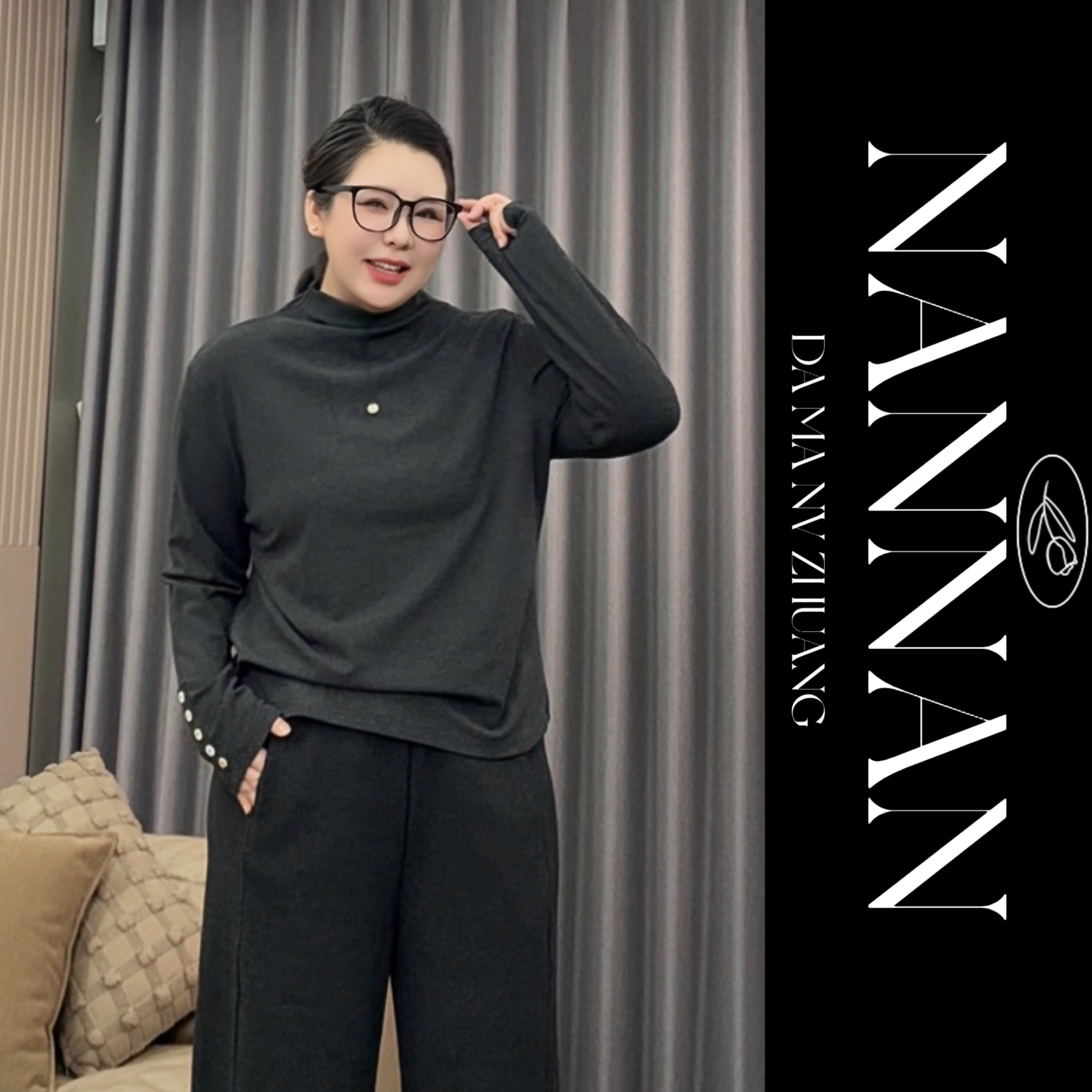 【楠楠推荐】加绒简约纯色通勤保暖长袖半高领打底T恤C8245