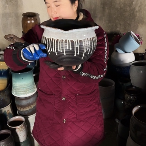 口25高18瑕疵盆子 