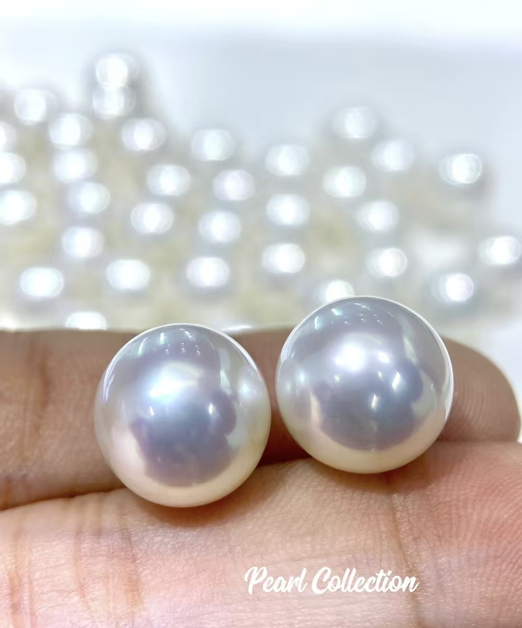  真珠白色合集（吊坠+耳饰+戒指）