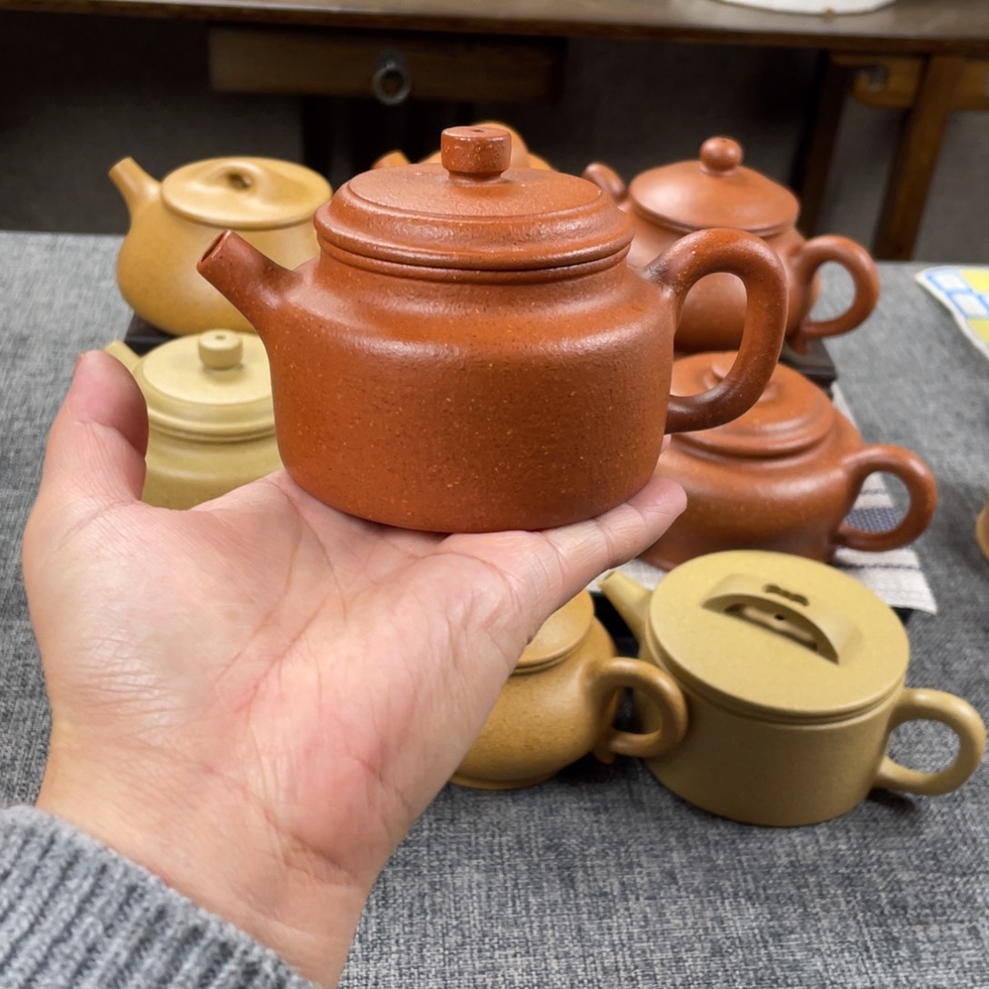 茶壶紫砂红降坡德钟全手30目160