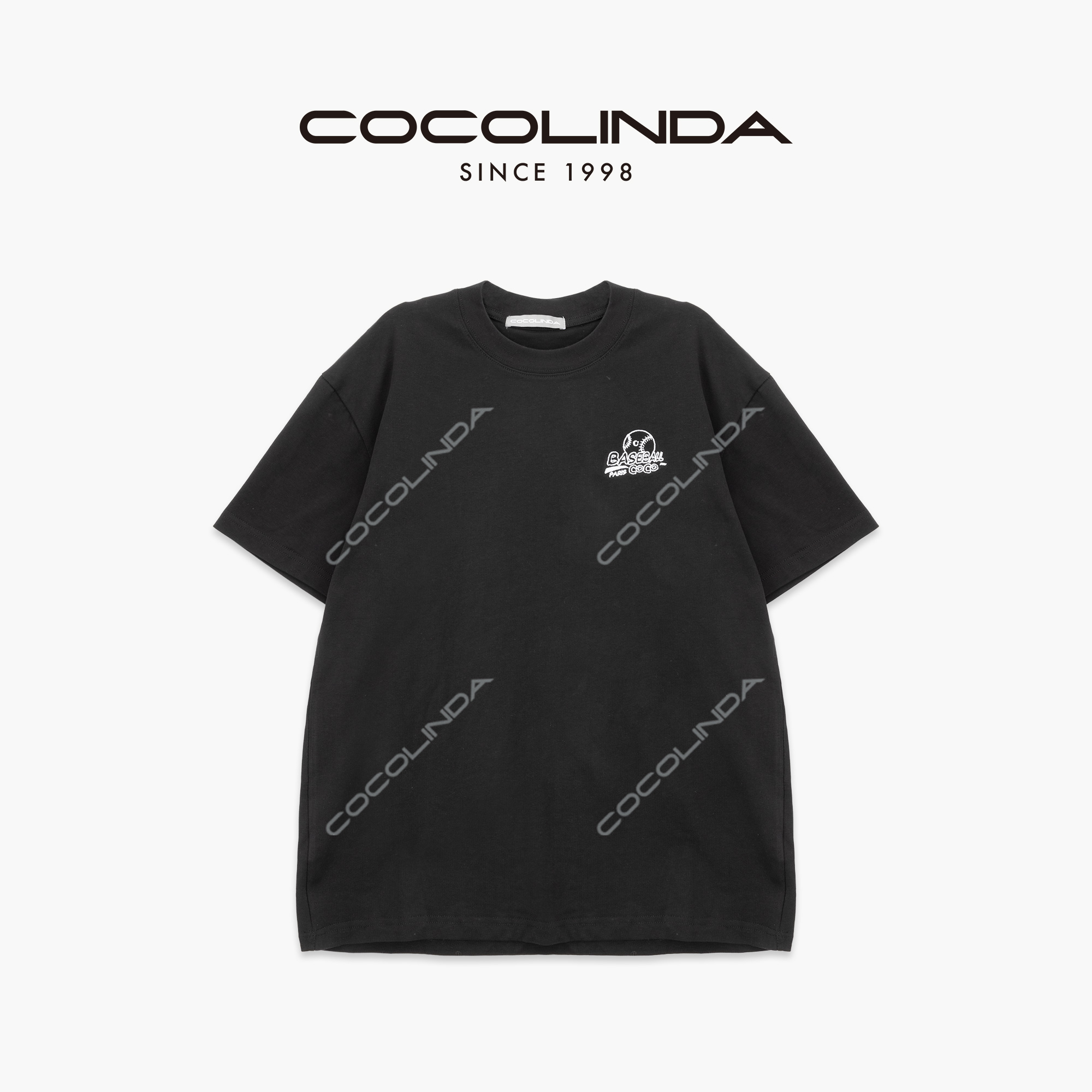 COCOLINDA| 100%棉短袖落肩袖圆领极简定染T恤T5342