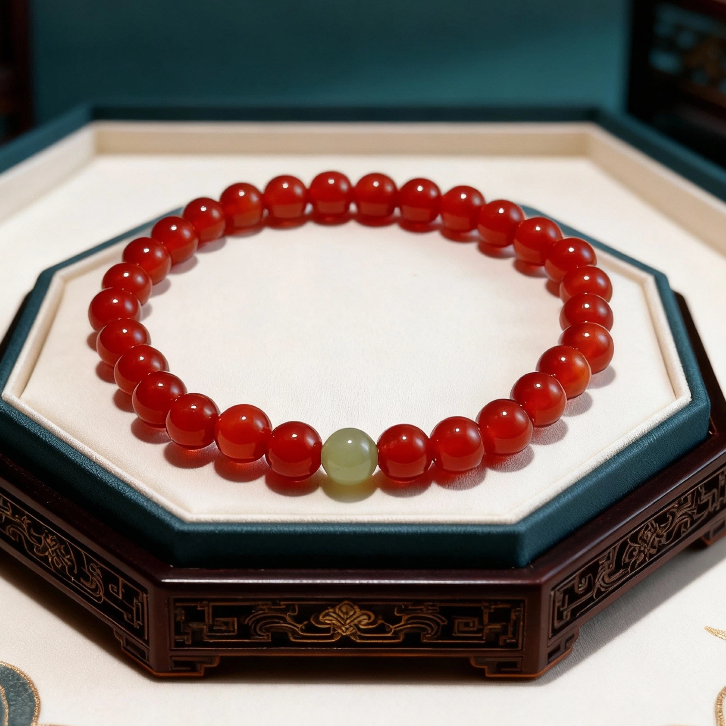 天然和田玉6mm南红手链配件材质南红