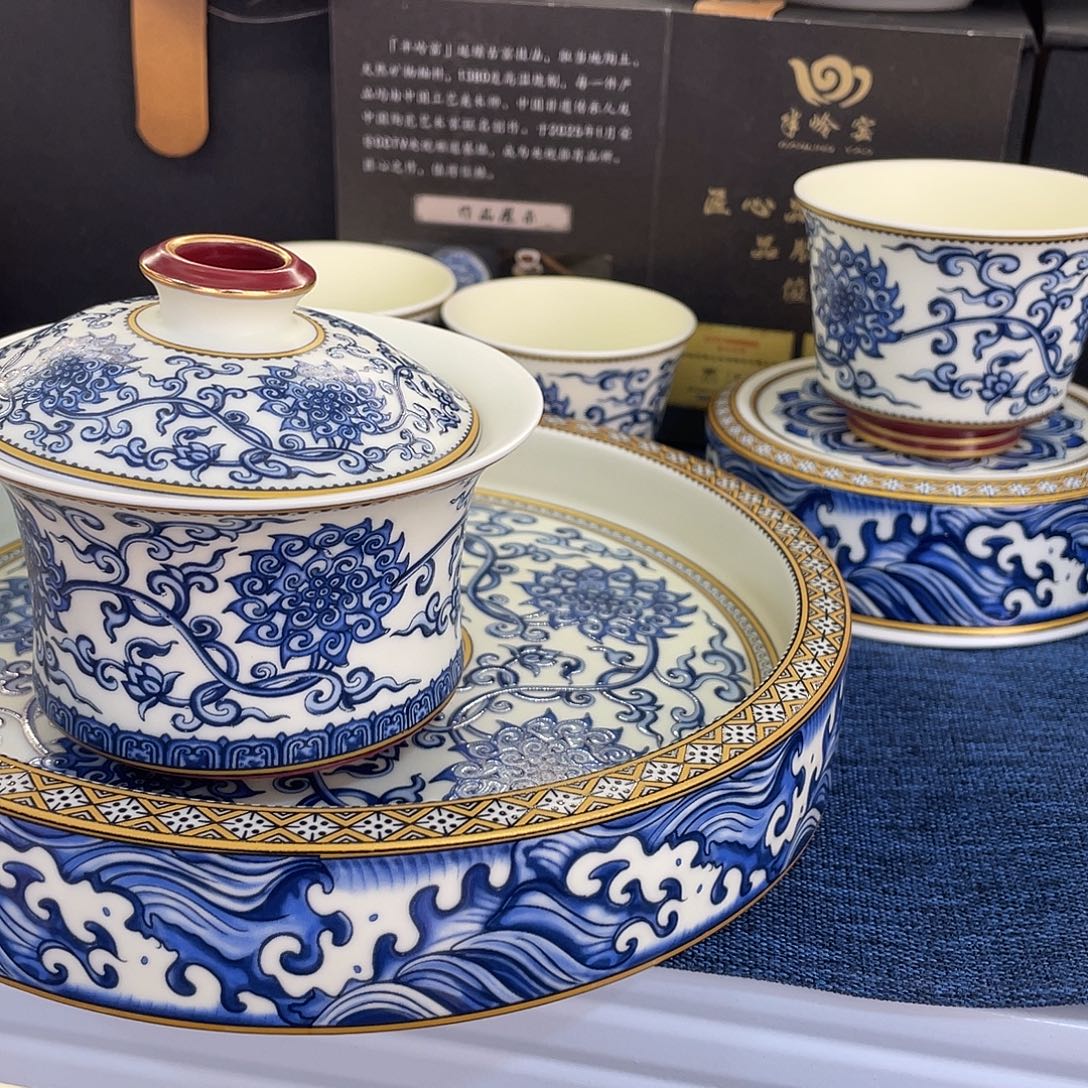 陶景德陶瓷盖碗茶具