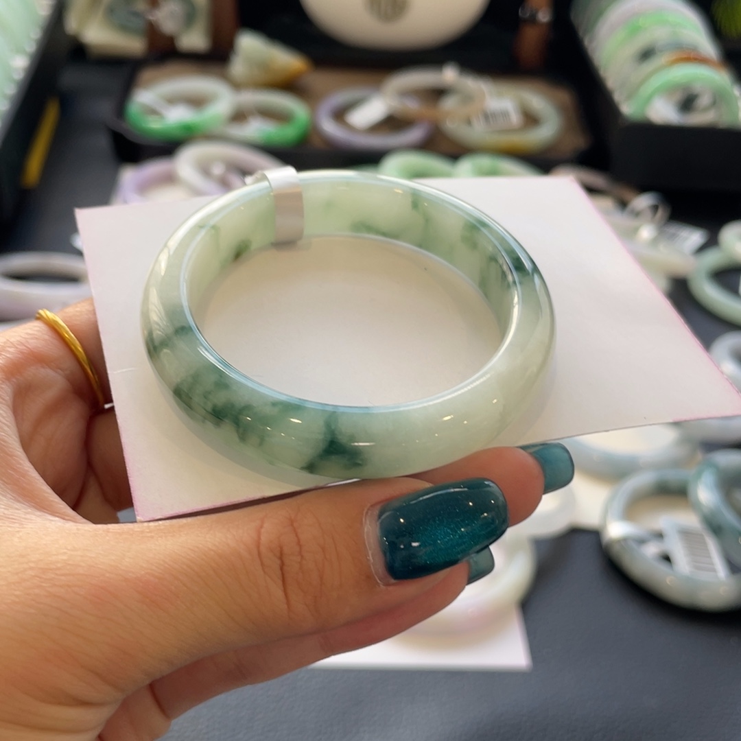 翡翠未镶嵌手镯1号51正圈纹