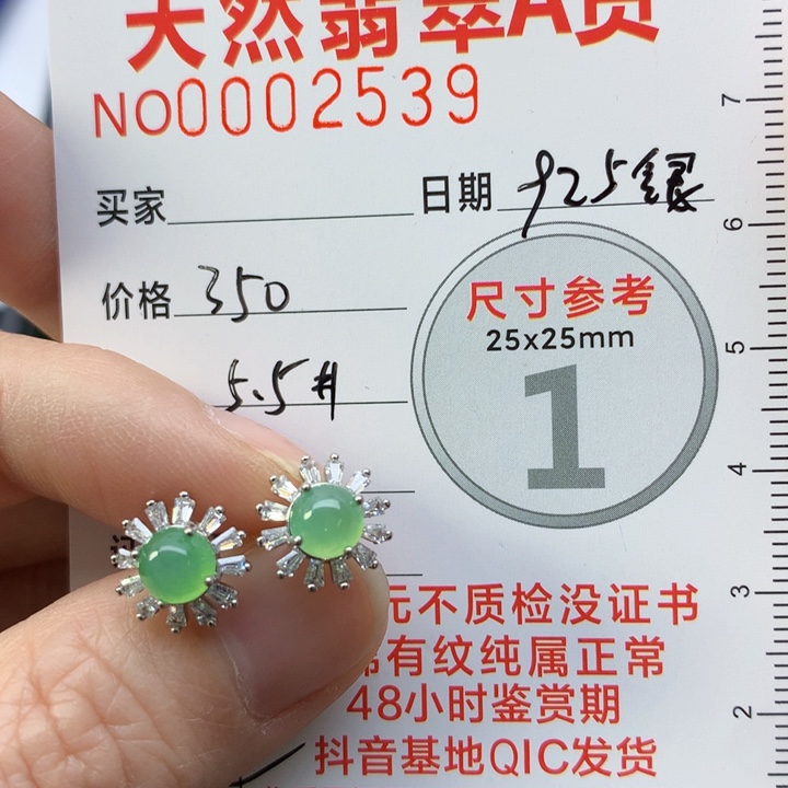 颈饰未镶嵌翡翠耳钉