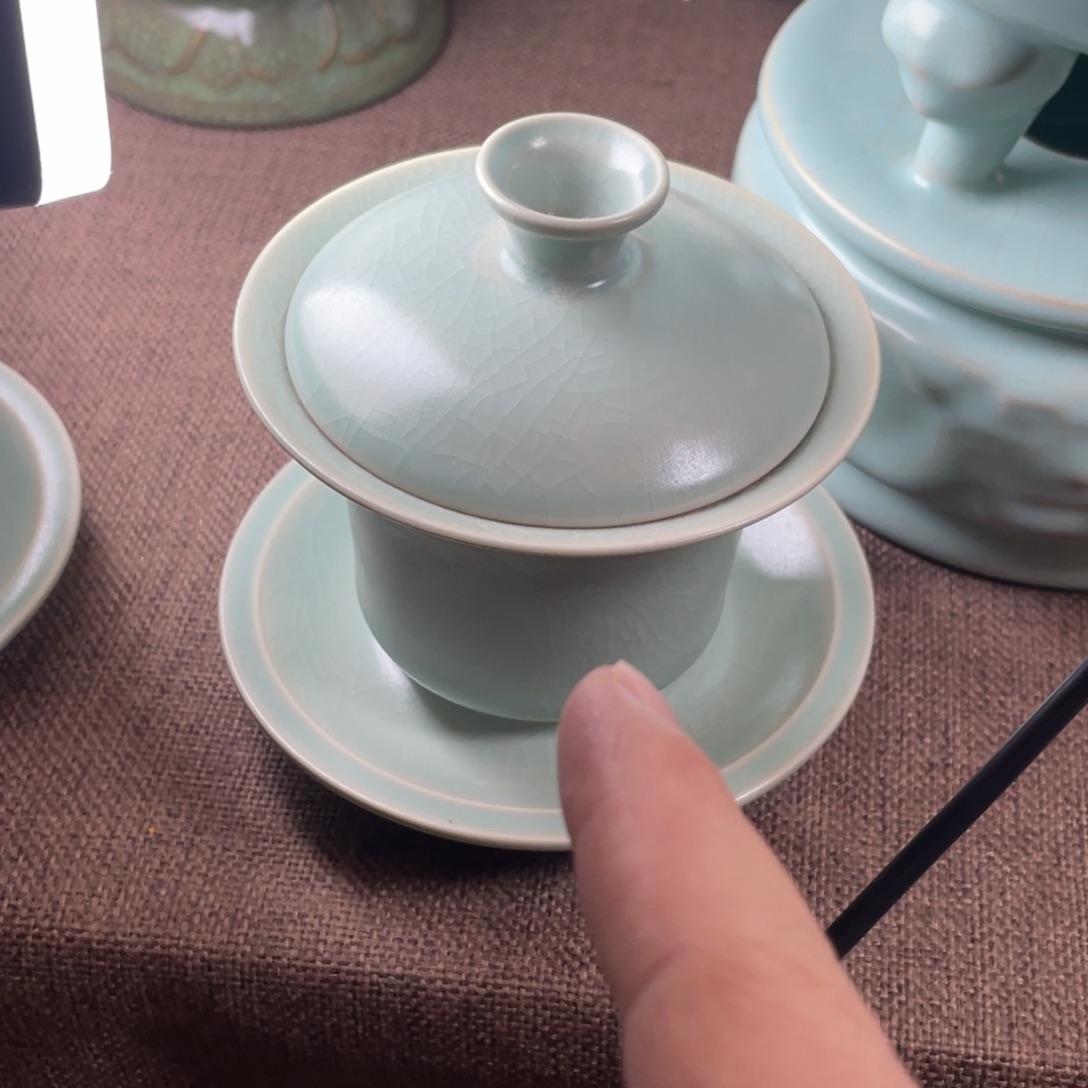 赏品010三才马蹄盖碗一套