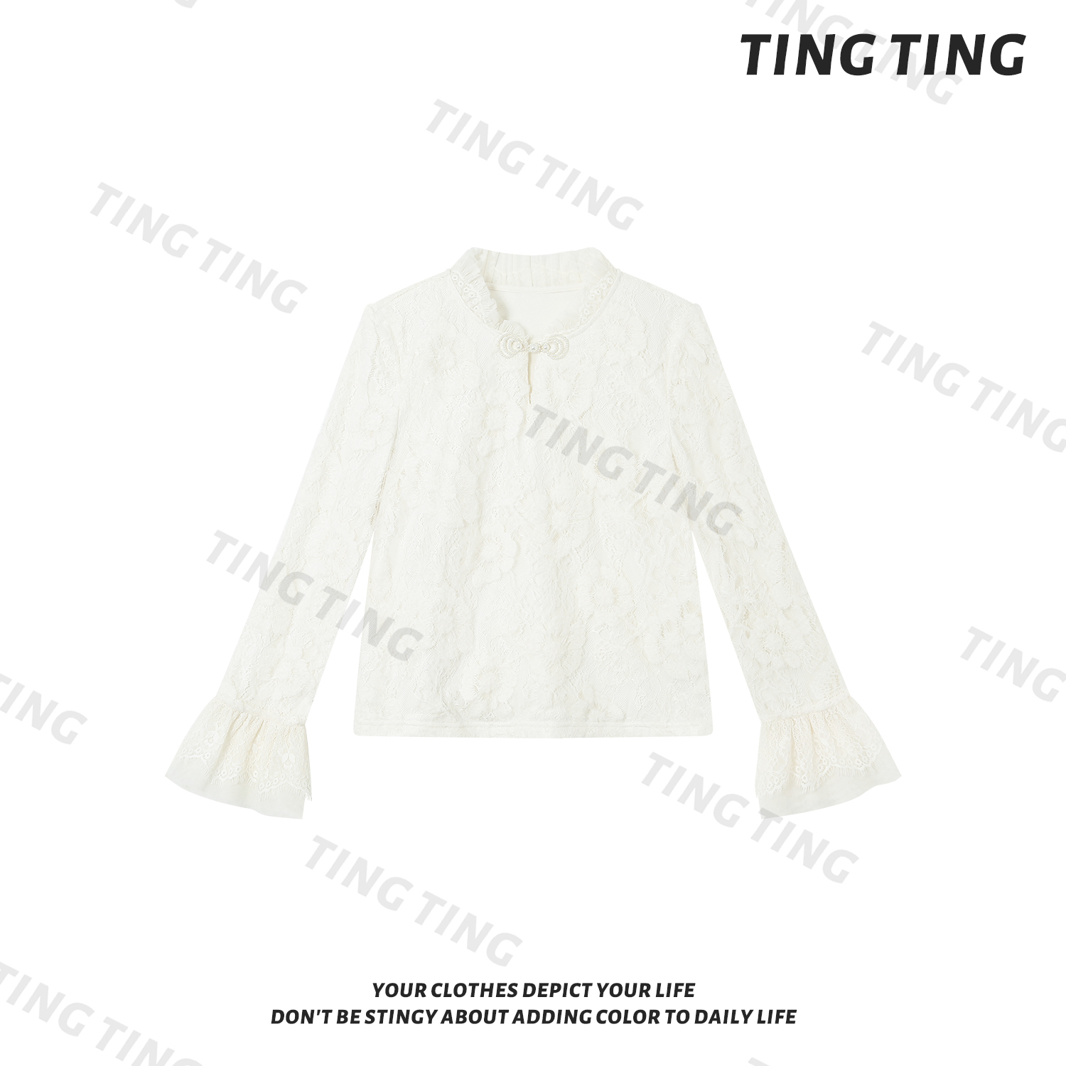 【婷婷】《玉蝴蝶》优雅奶油仙气刺绣衬衣 TT2SQTY2282