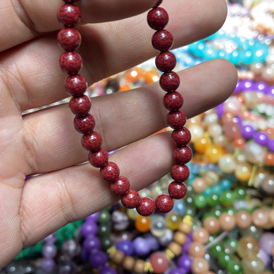 烟晶手链银S800镀金镶嵌