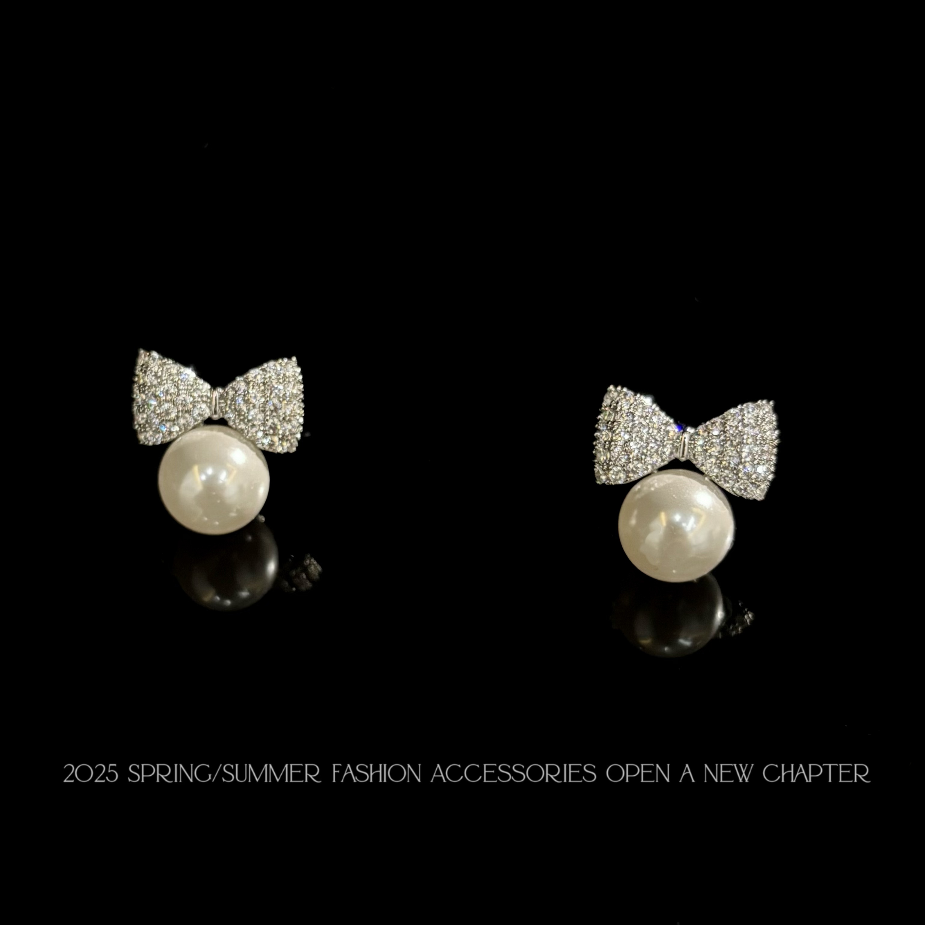 铜合金耳饰 镀K金 2025款C2545【蝴蝶结珠】BOBAOLI 耳钉