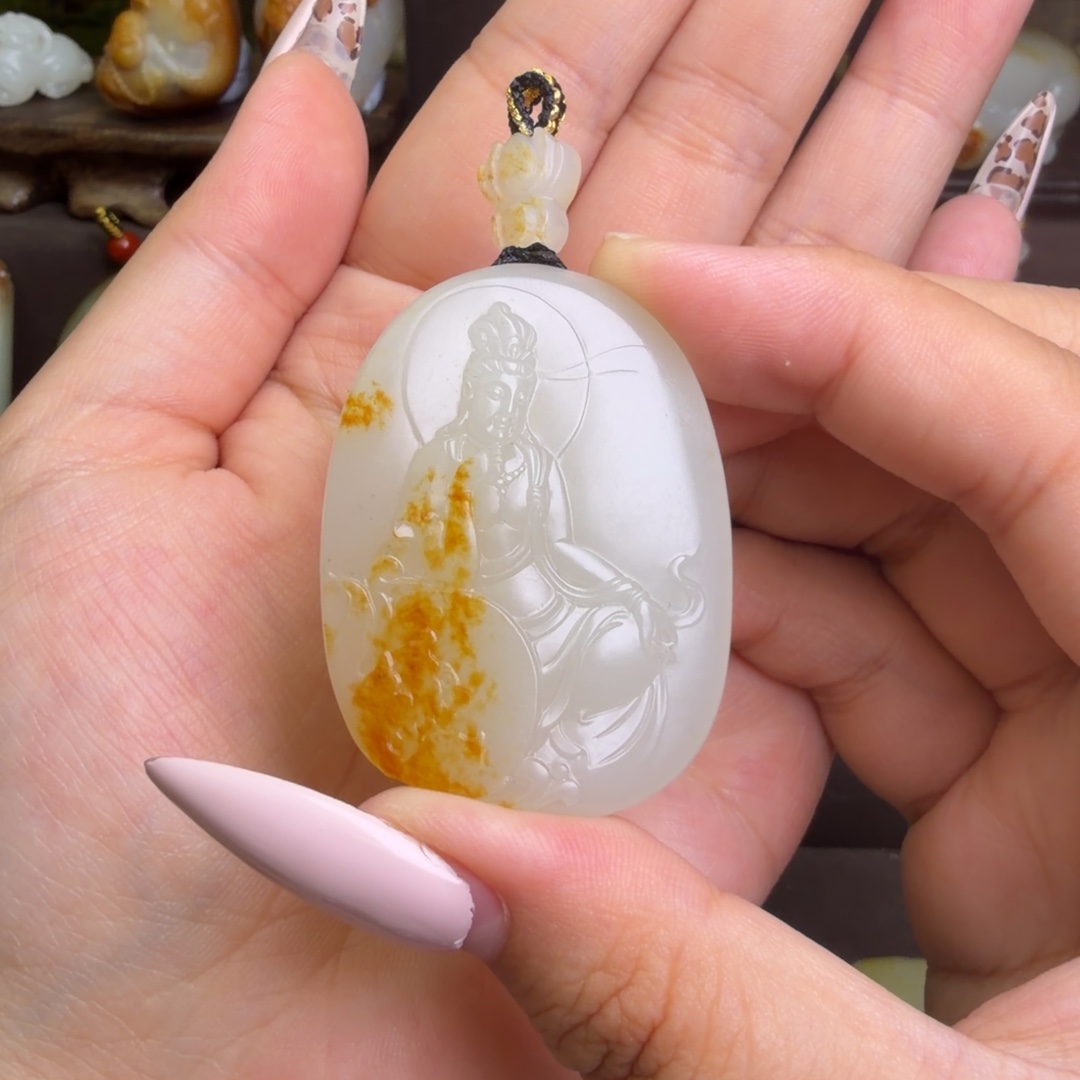 c***.和田玉未镶嵌颈饰