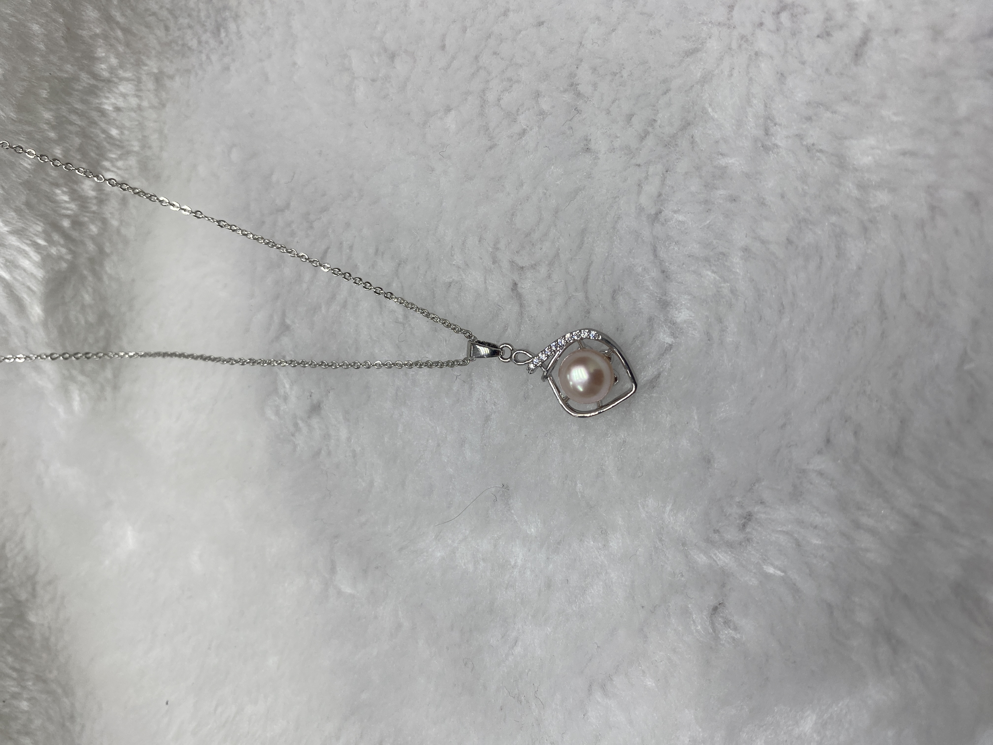 102天然珍珠锁骨链吊坠