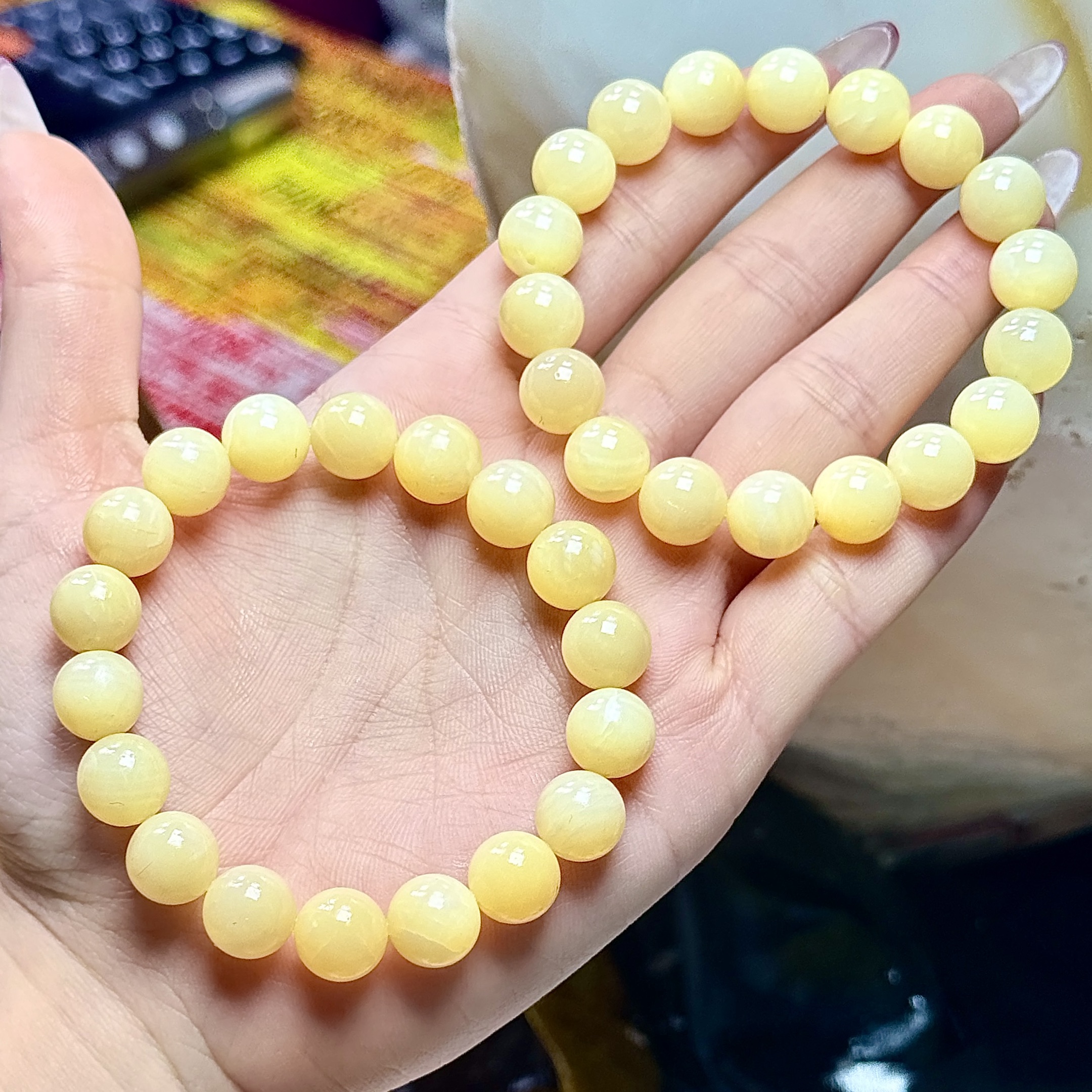 【AT】黄金砗砗手串-约10mm（多样性发其一）