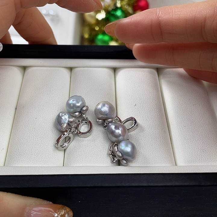 海水珍珠吊坠(不含链)银S925镶嵌随机发