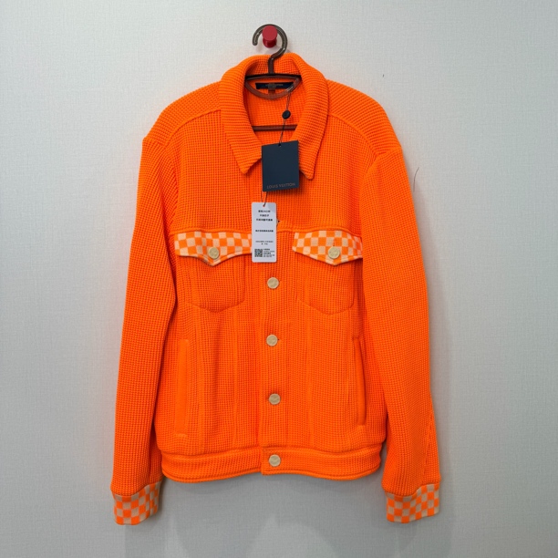 未使用 LouisVuitton/路易威登 橙色棋盘格外套/尺码XL/编码11809