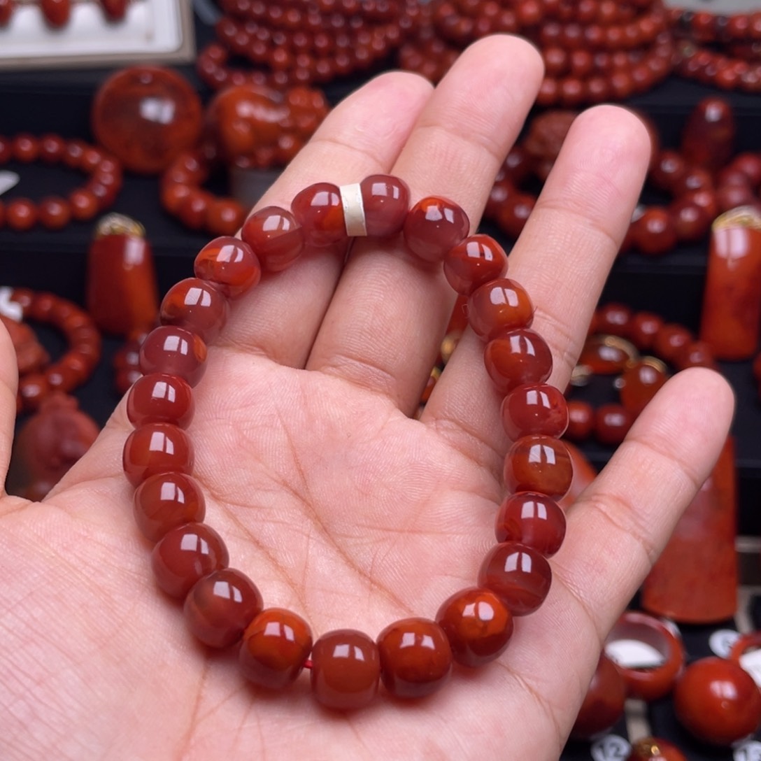 南红玛瑙珠宝奇石未镶嵌单圈9➕