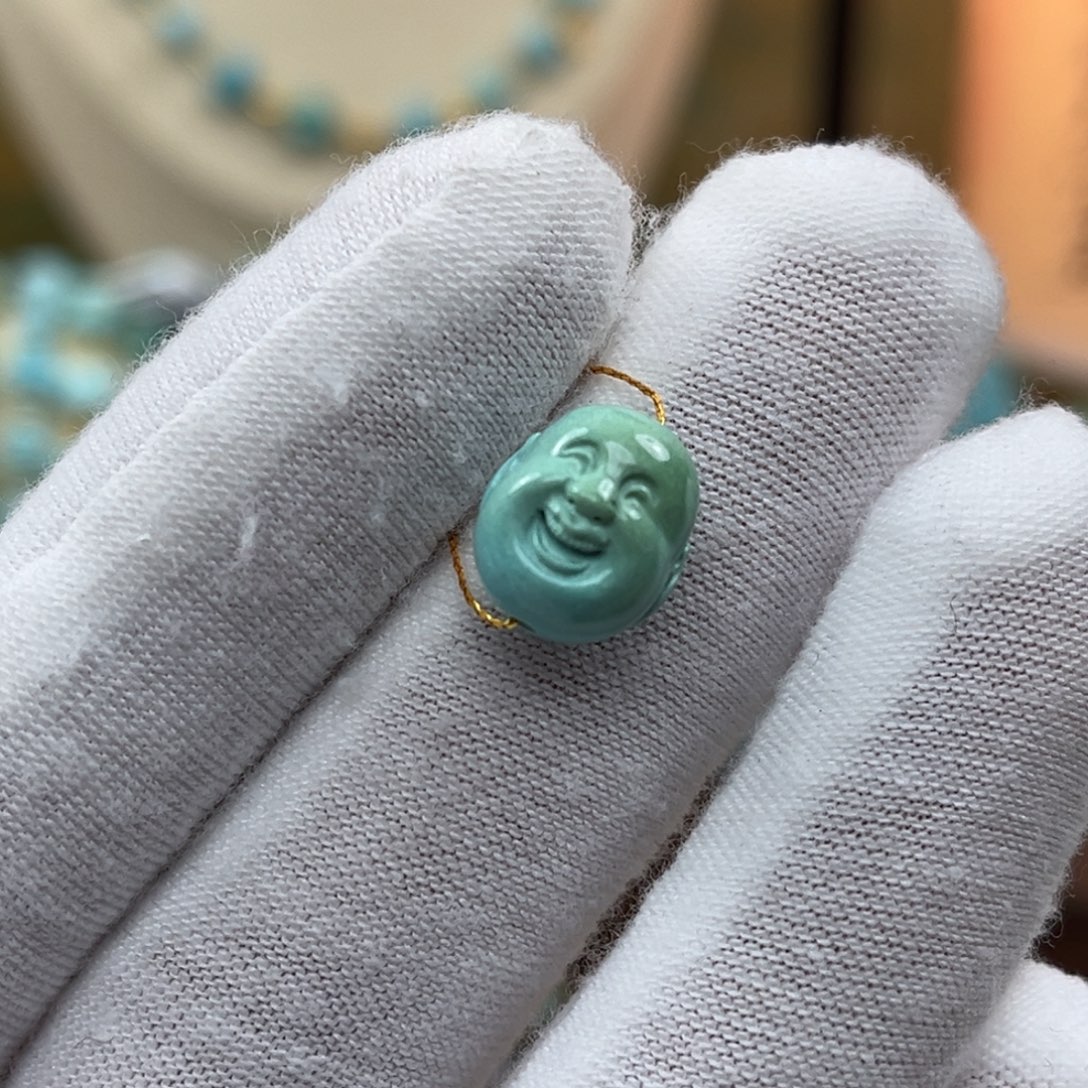 绿松石未镶嵌弥勒佛编号95