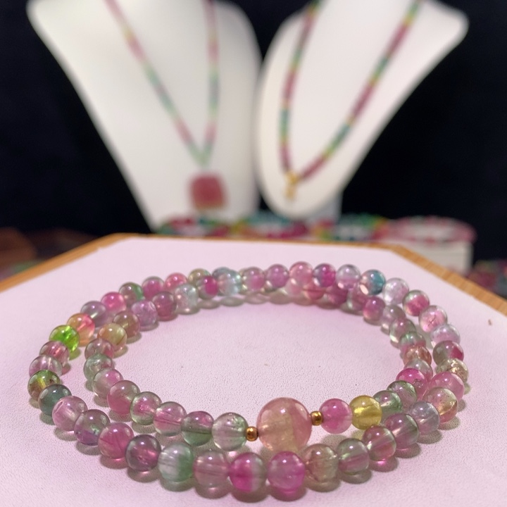 双色碧玺手链未镶嵌