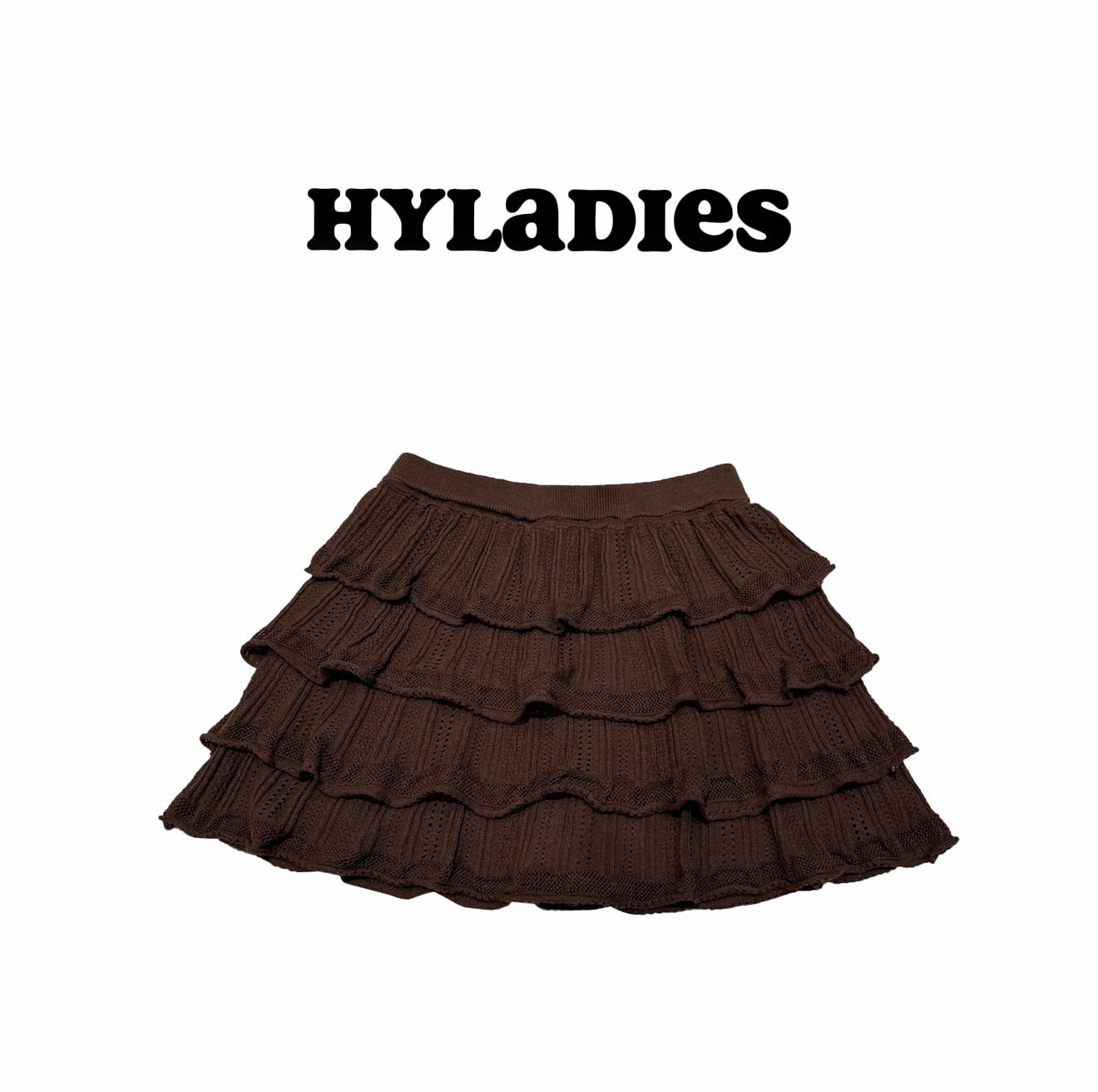 HYLADIESWEAR  『小众甜美』设计师款小众甜美荷叶花边针织蛋糕裙