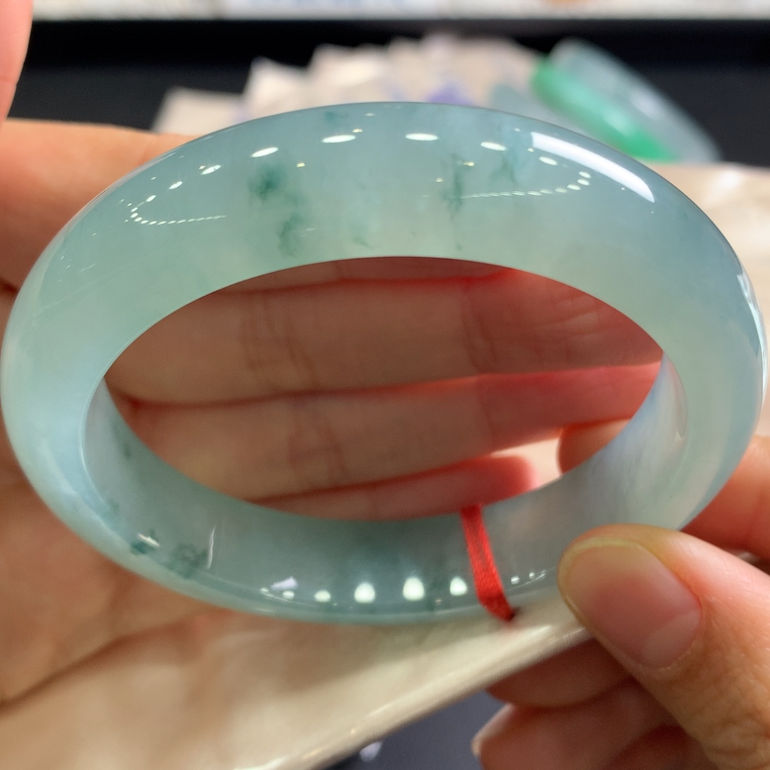 翡翠未镶嵌手镯30号55.4正