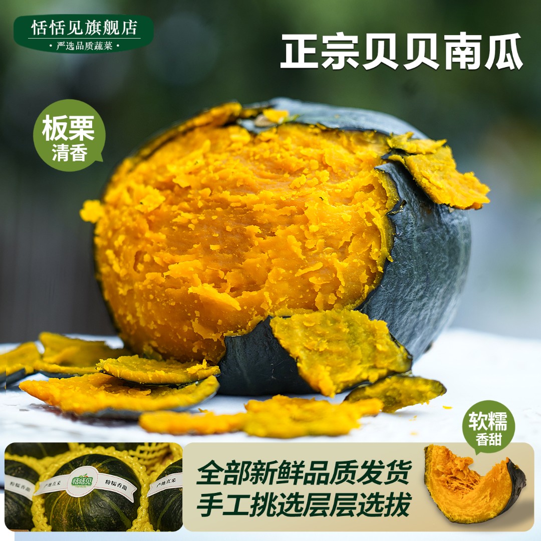 恬恬见贝贝南瓜正宗板栗味小南瓜甜粉糯香甜宝宝辅食健康早餐轻食