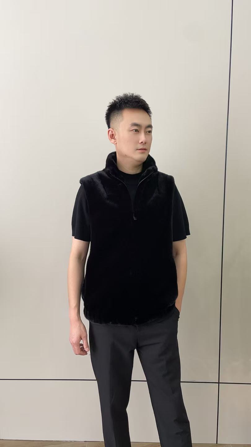 冬季新款时尚休闲男士御寒马甲秋冬保暖外套（环保毛）