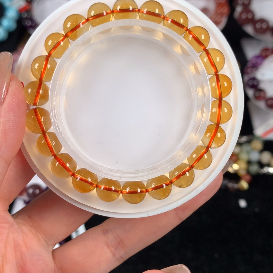 未镶嵌手链水晶金红料黄水晶