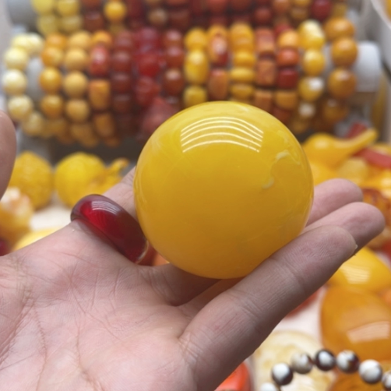 【闪购商品】蜜蜡项链未镶嵌蜜蜡手球卡50