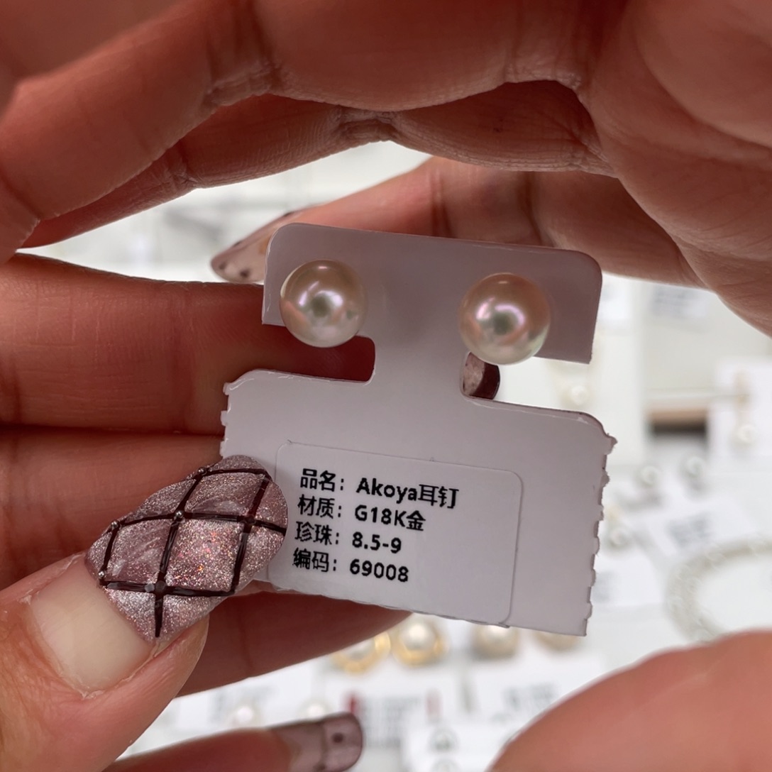 海水珍珠耳饰18K金镶嵌