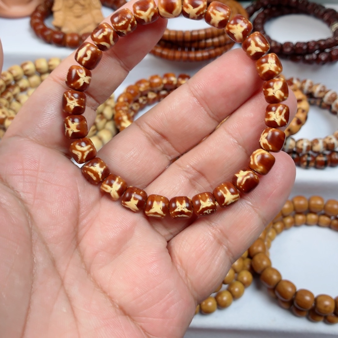 手串紫金鼠火焰纹实心笑脸