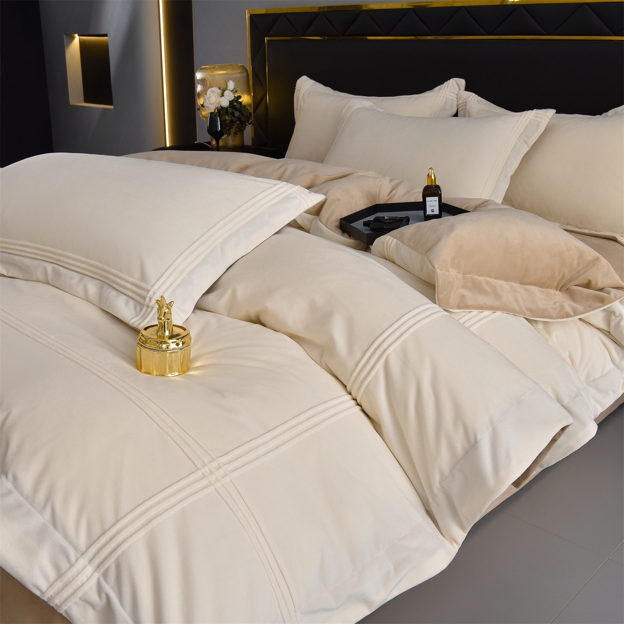 抗寒加厚珊瑚绒四件套冬季加厚宝宝绒抗静电可机洗水洗轻奢简约