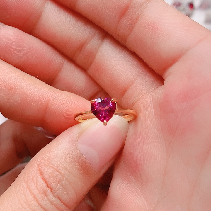 石榴石戒指银S925镶嵌7✖️7