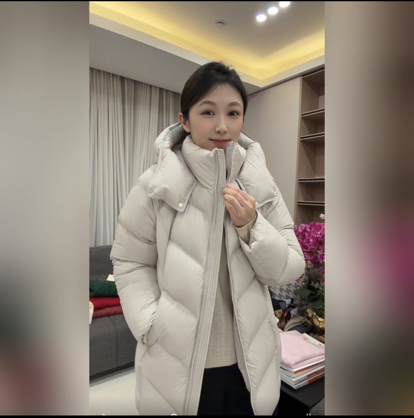 女中长款鹅绒服5051