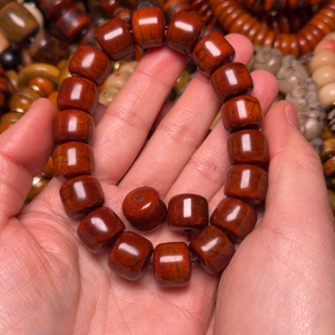 【闪购商品】牛骨手串/手链牛骨14×12×20颗素