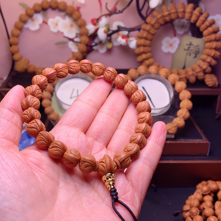桃核手串尹*怀龙纹桃核
