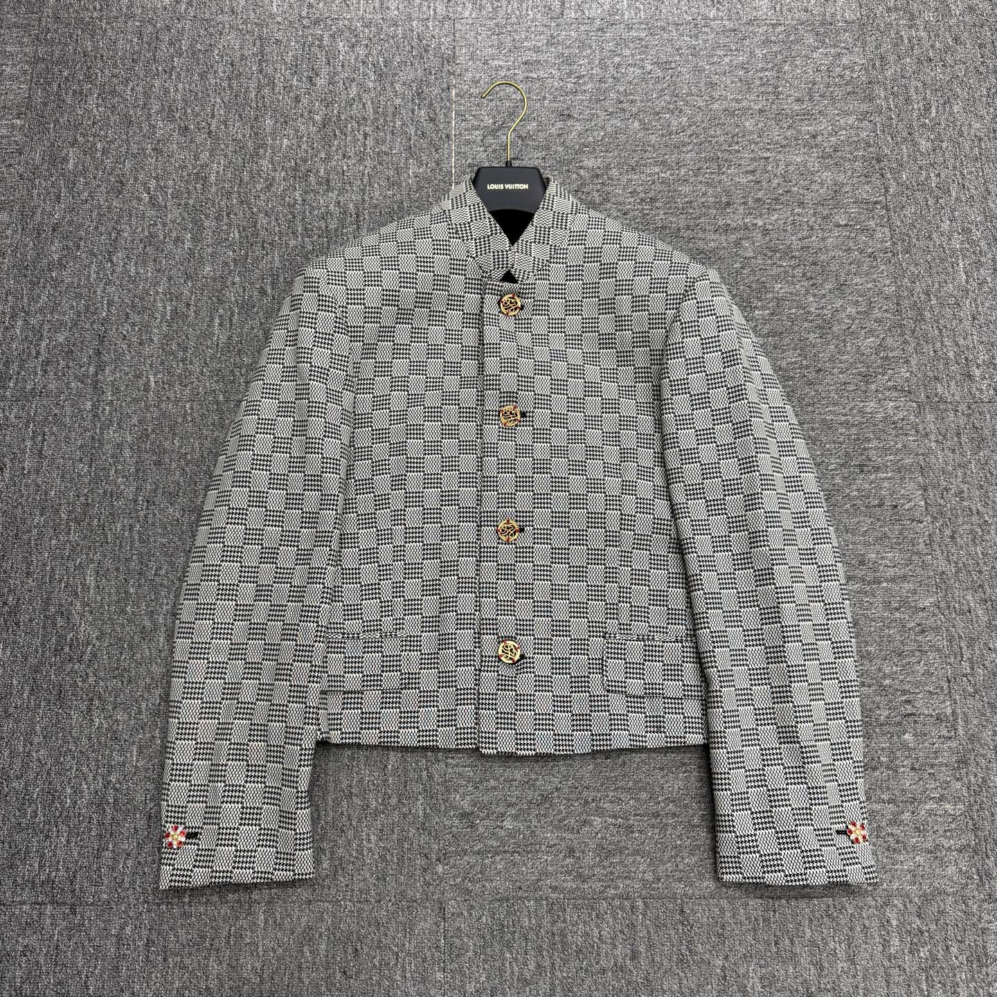 未使用 LouisVuitton/路易威登 20092 千鸟格羊毛西装外套 48码