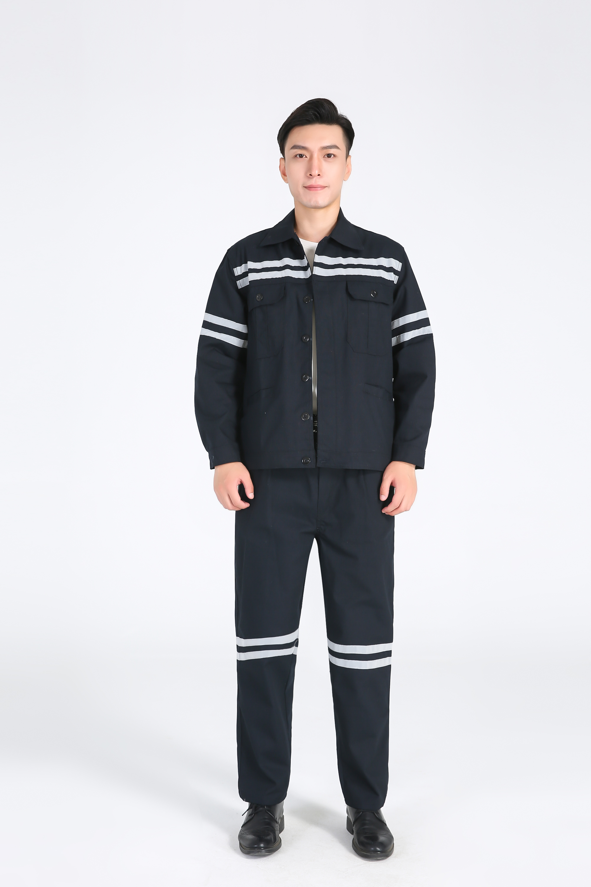 春秋款煤矿工井下劳保工作服耐磨耐脏工服套装反光条