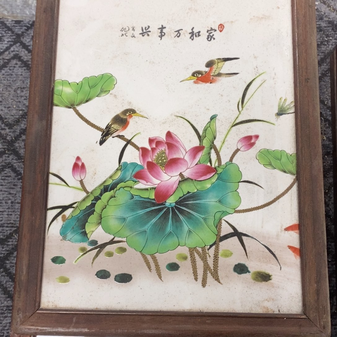 瓷片37*28 景德镇瓷板画柴窑烧制