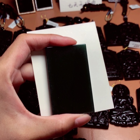 翡翠未镶嵌颈饰天然缅甸a货钢琴黑挂件