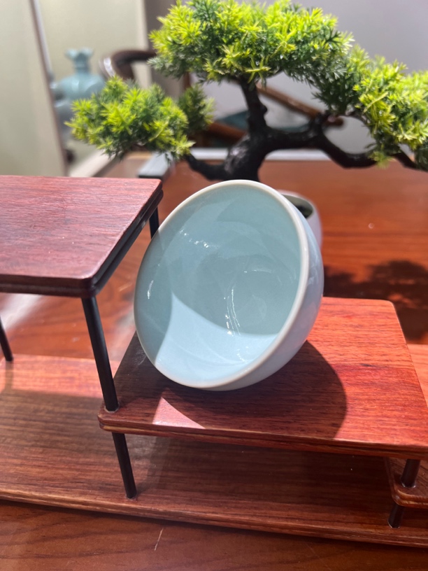 汝州汝瓷原矿原釉非遗天青反口主人杯80 cc