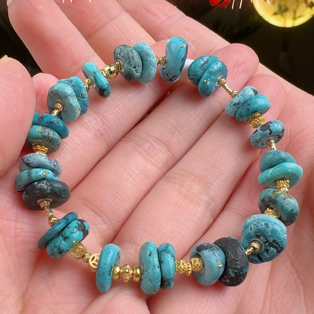 绿松石珠宝奇石18K金镶嵌