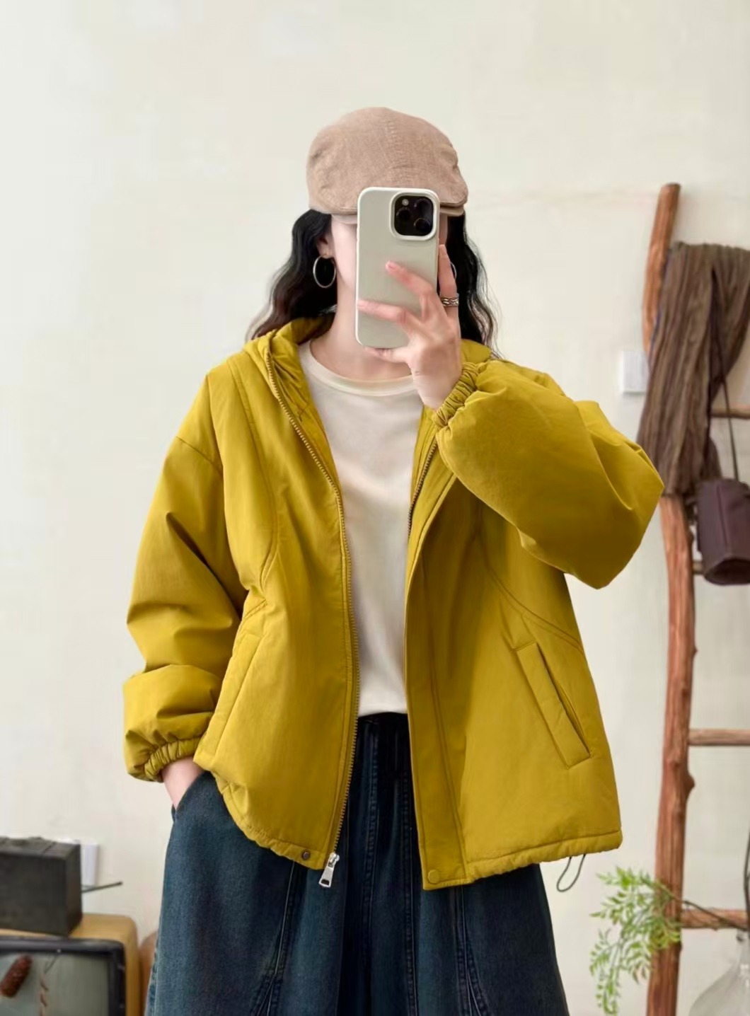 秋冬上新水洗常规袖连帽拼接棉衣棉服韩版宽松保暖加厚女