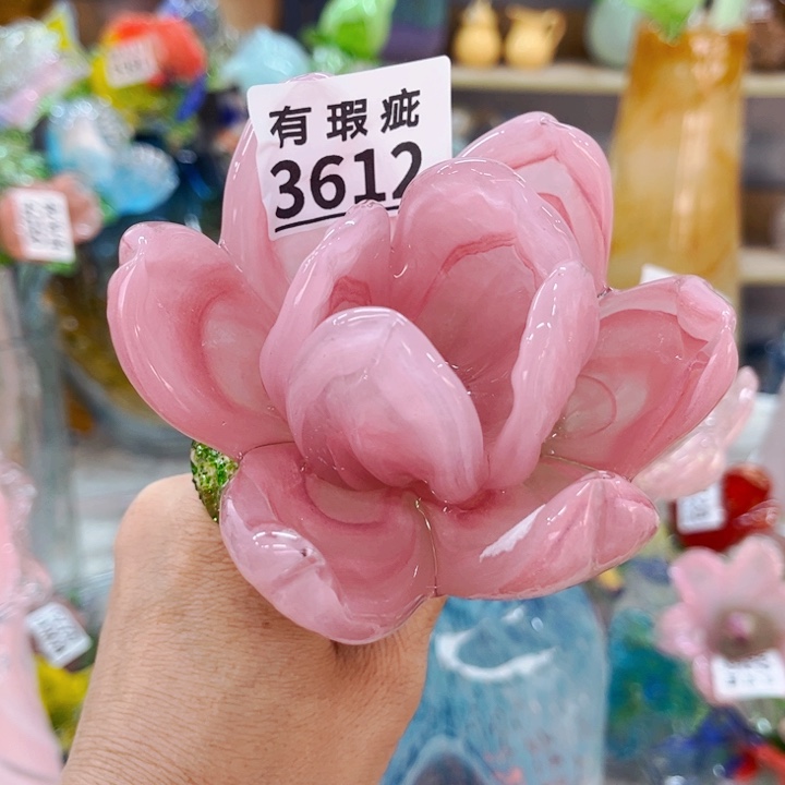 琉璃3612瑕荷花，家悦花瓶摆件