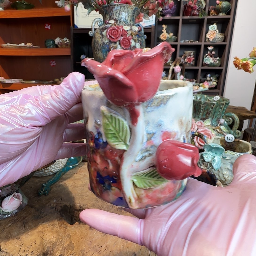 清***影纯手工咖啡杯，餐具