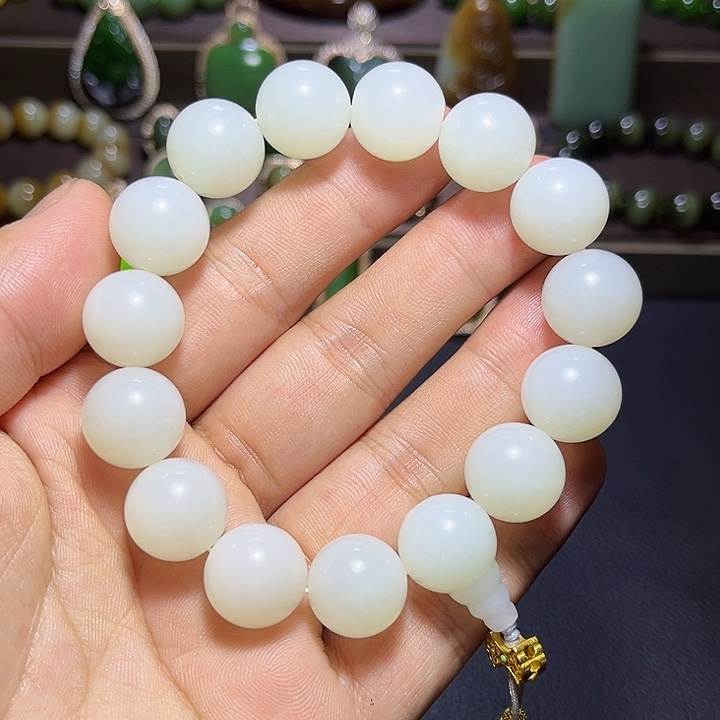 和田玉手链未镶嵌蔷****7