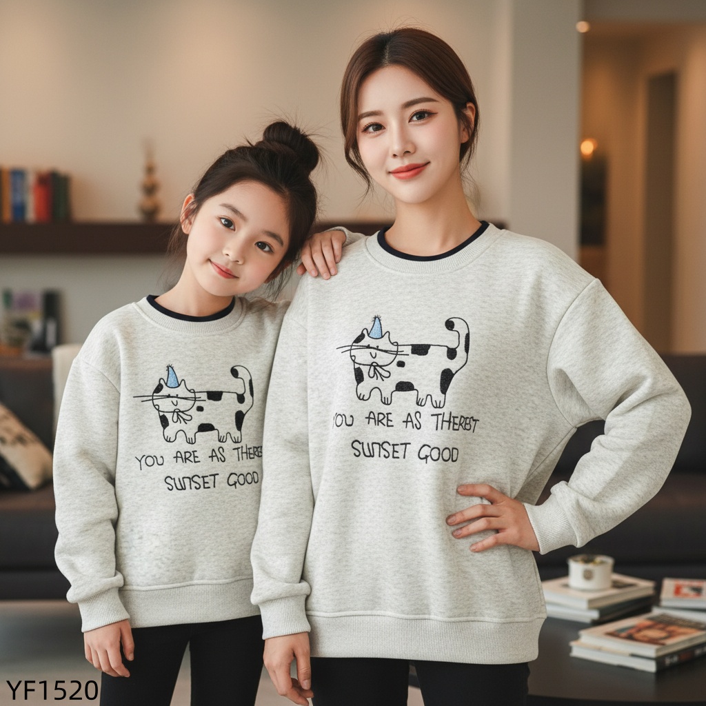 【203-260】25新款亲子现货冬款加绒吸睛款保暖女童卫衣