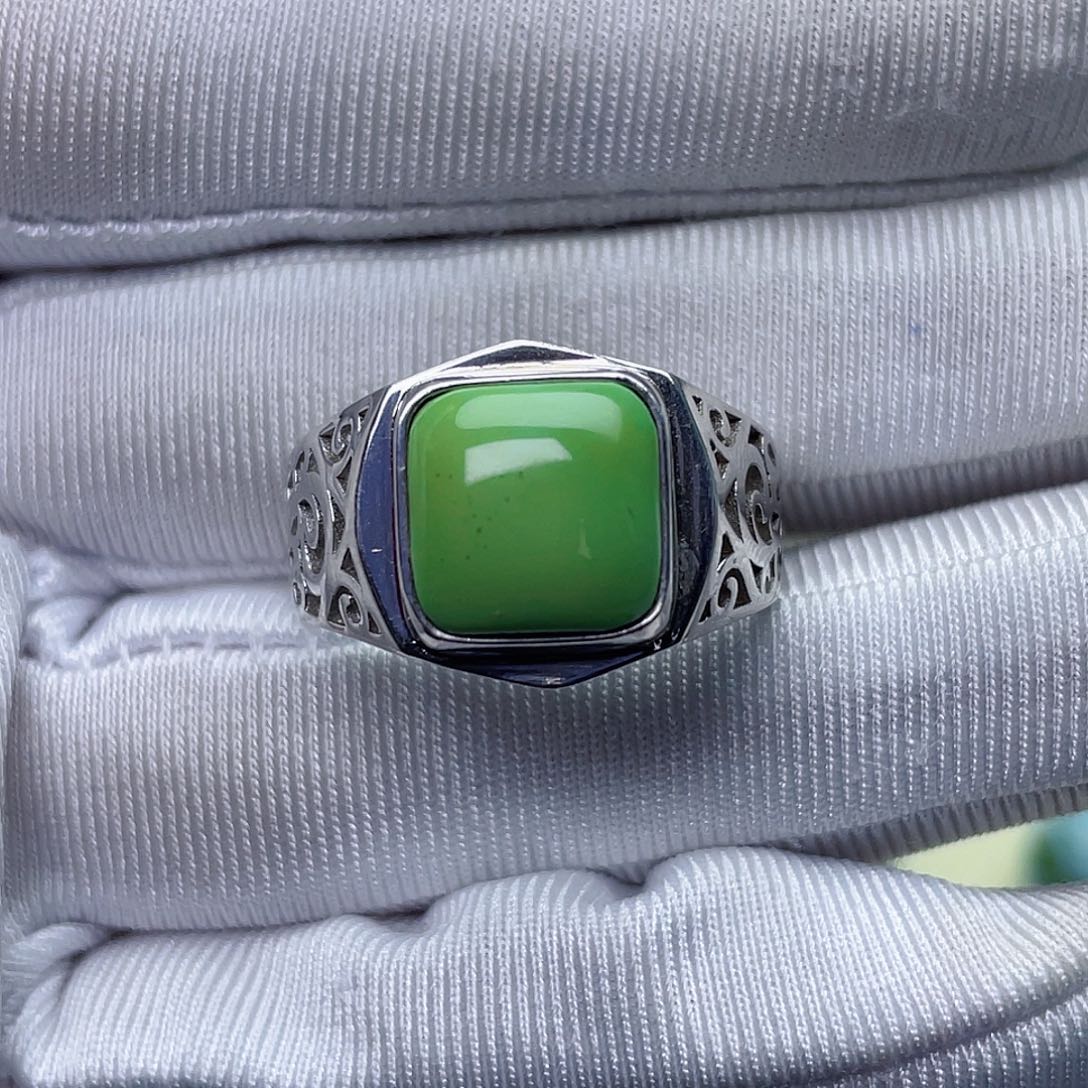 绿松石银S925镶嵌绿松石